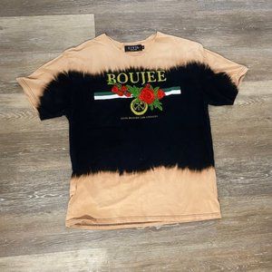 Civil Regime Boujee Burnout Tee bleached design with distressing at neckline